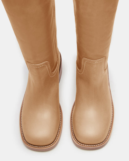 RIGGS Banana Leather Wide Calf Square-Toe Women's Boot