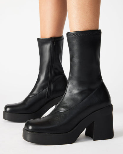 KLAYTON Black Platform Ankle Boot | Women's Booties