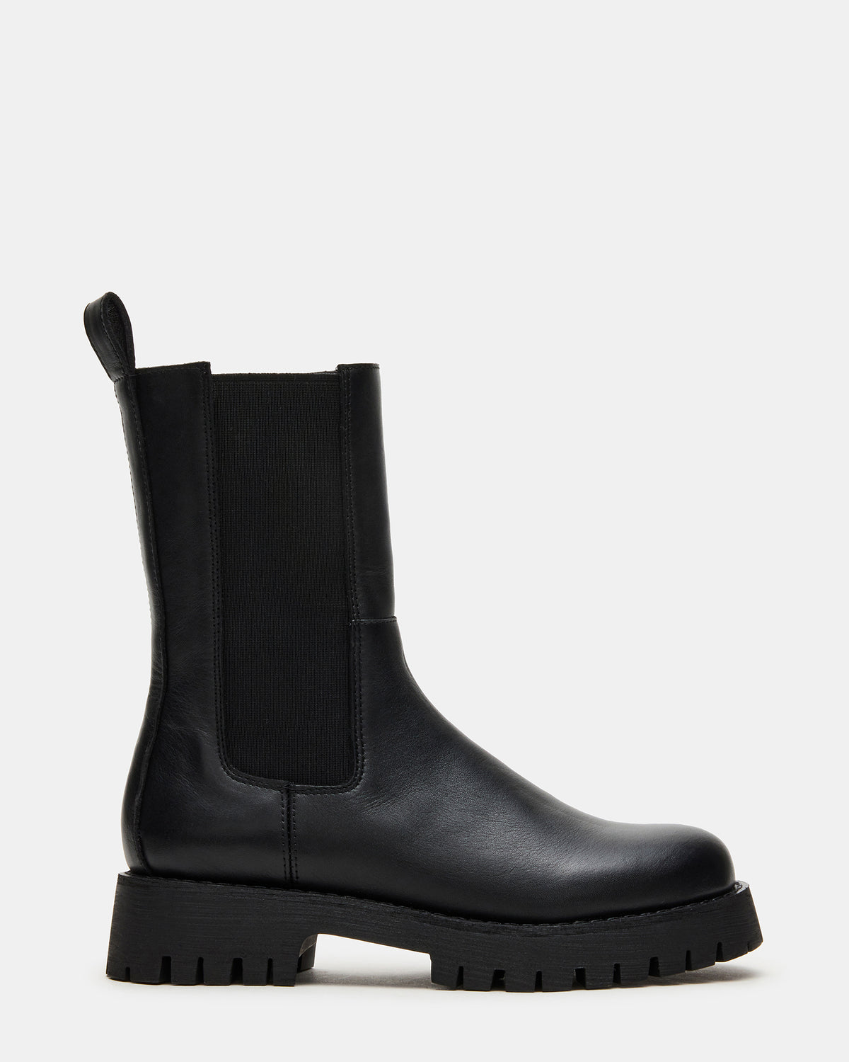 LOWA Black Leather Lug Chelsea Platform Women's Ankle Boot