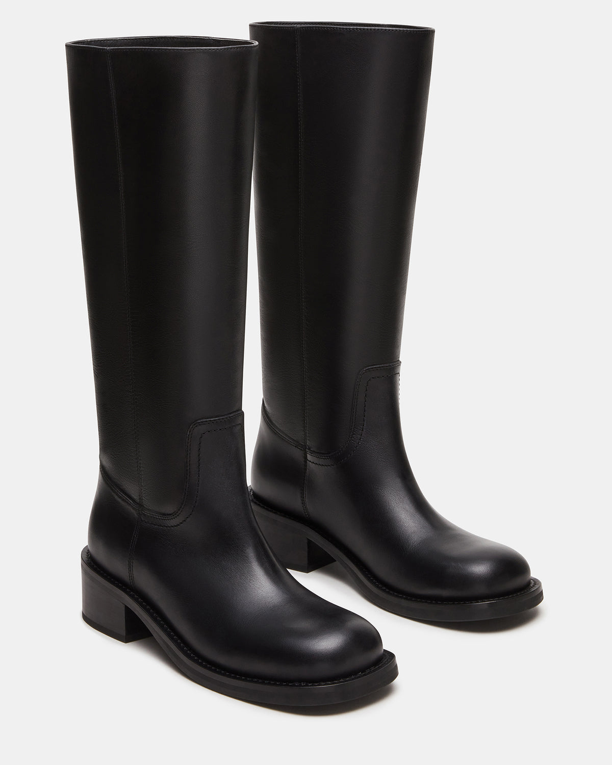 RIGGS Black Leather Square-Toe Women's Boot