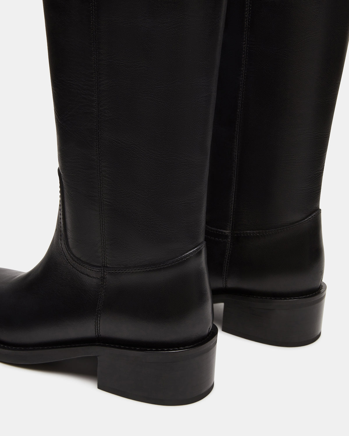 RIGGS Black Leather Square-Toe Women's Boot
