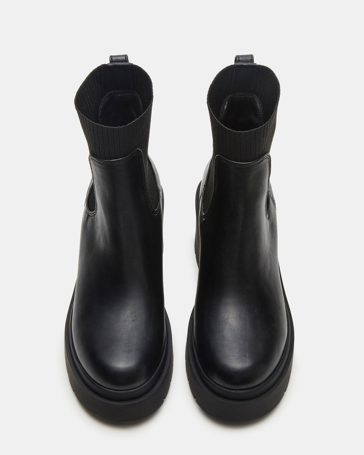 KOA Black Lug Sole Chelsea Women's Ankle Boot
