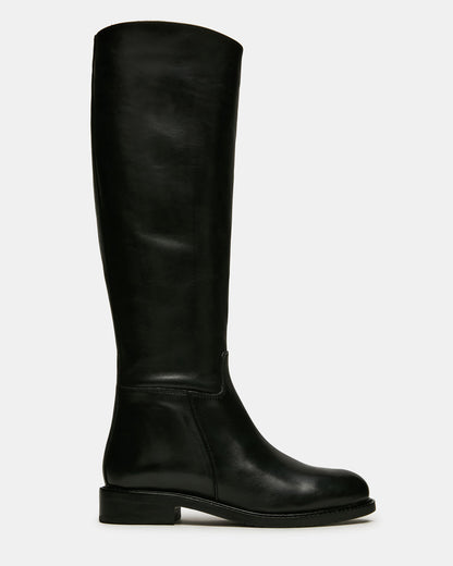 BELMONT Black Leather Knee-High Women's Riding Boot