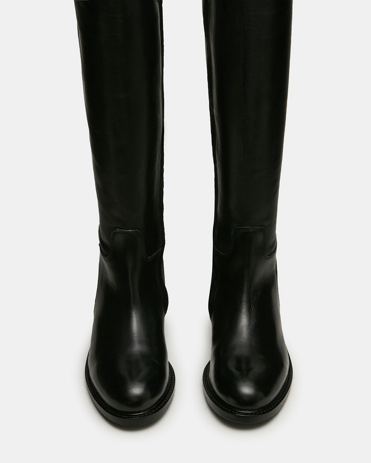 BELMONT Black Leather Knee-High Women's Riding Boot