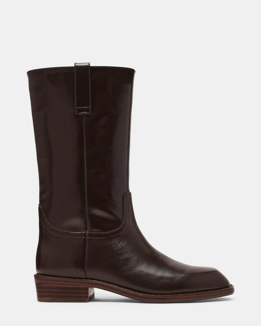 PRIMO Brown Leather Square-Toe Women's Boot