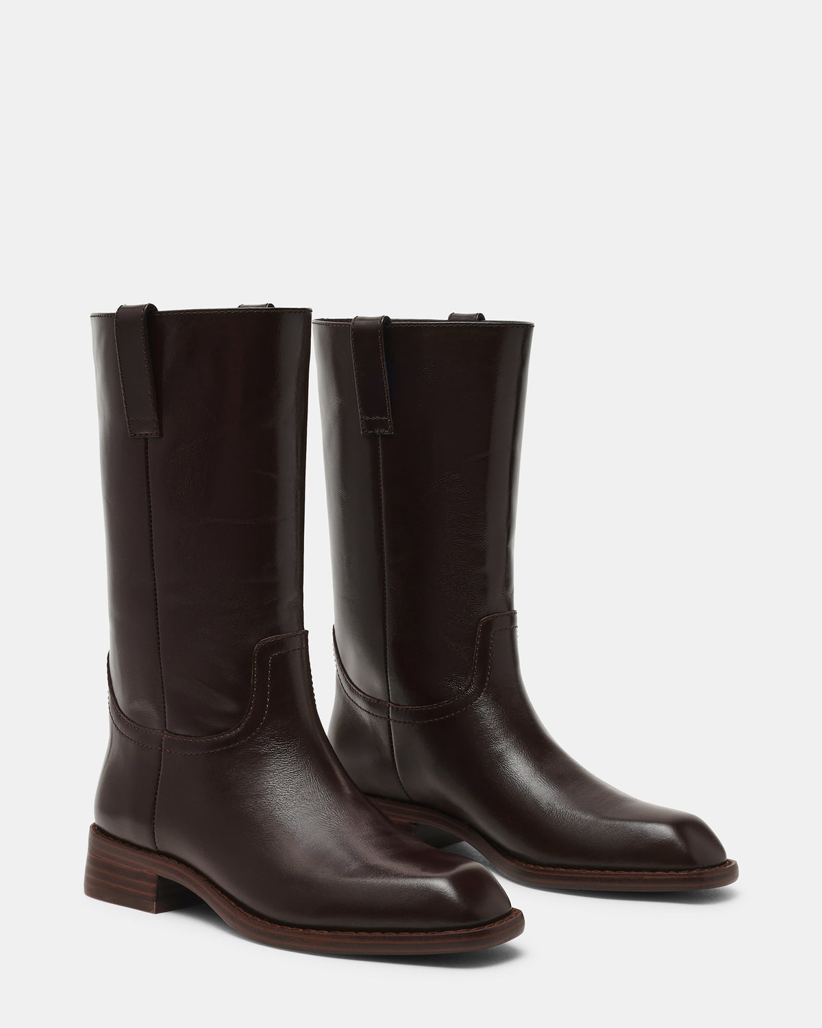 PRIMO Brown Leather Square-Toe Women's Boot
