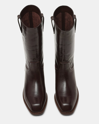 PRIMO Brown Leather Square-Toe Women's Boot