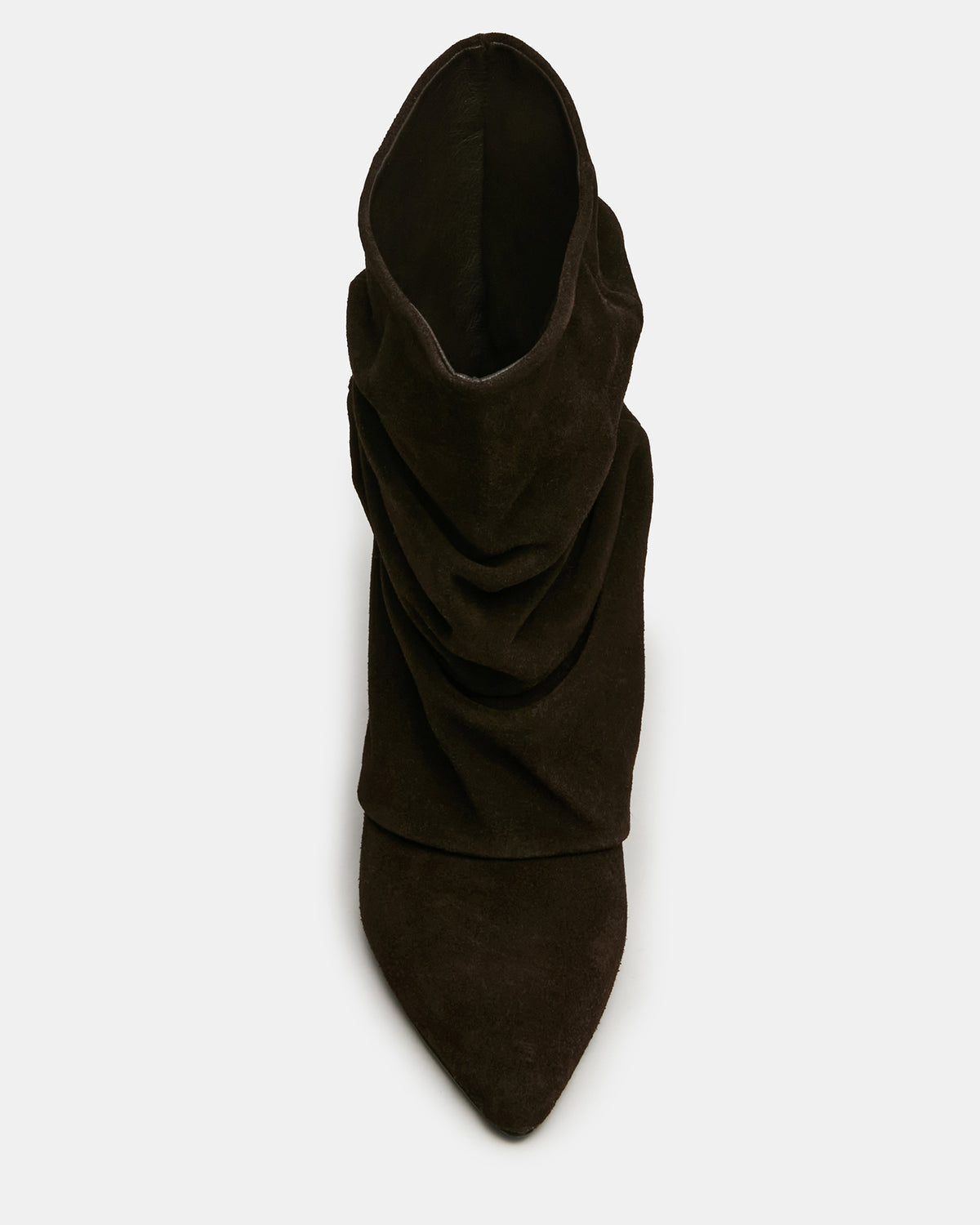 LEXEN Brown Suede Pointed-Toe Fold-Over Scrunched Women's Ankle Boot