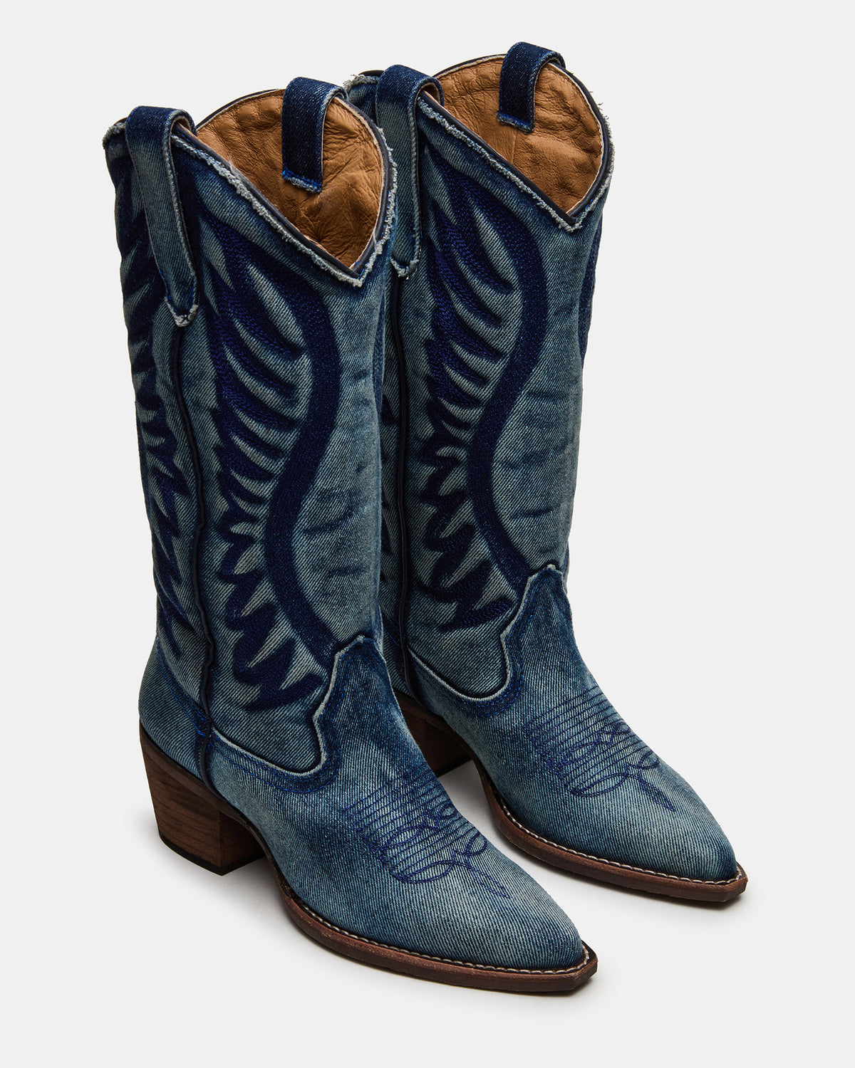 ALBANY Denim Fabric Pointed-Toe Women's Western Boot