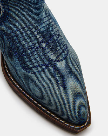 ALBANY Denim Fabric Pointed-Toe Women's Western Boot