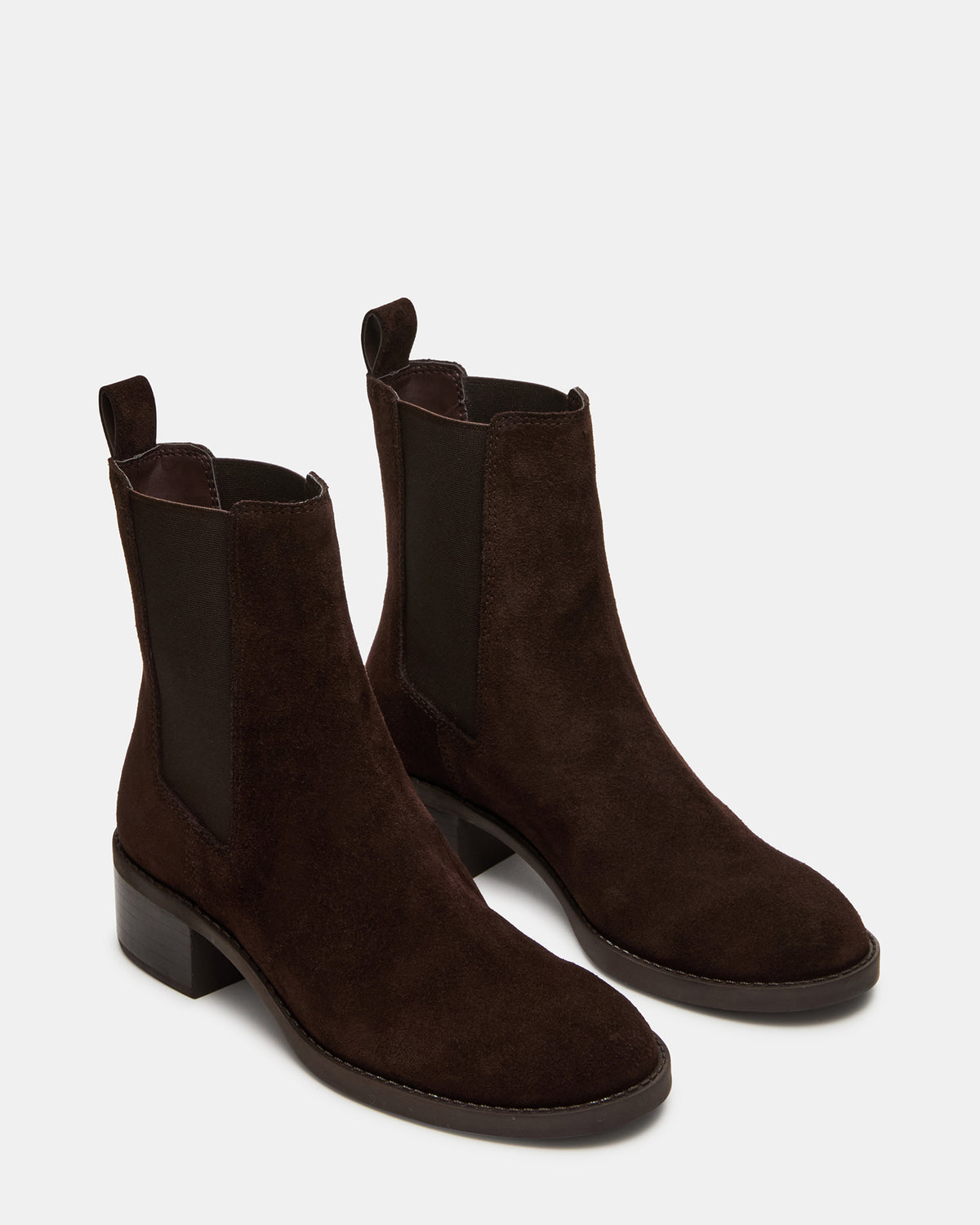 KAPLAN Brown Suede Chelsea Block Heel Women's Ankle Boot
