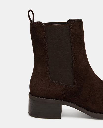 KAPLAN Brown Suede Chelsea Block Heel Women's Ankle Boot