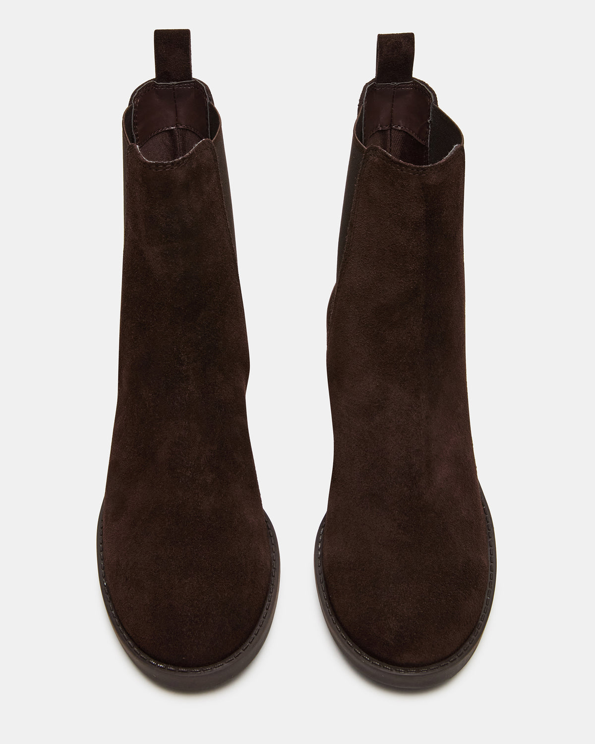 KAPLAN Brown Suede Chelsea Block Heel Women's Ankle Boot