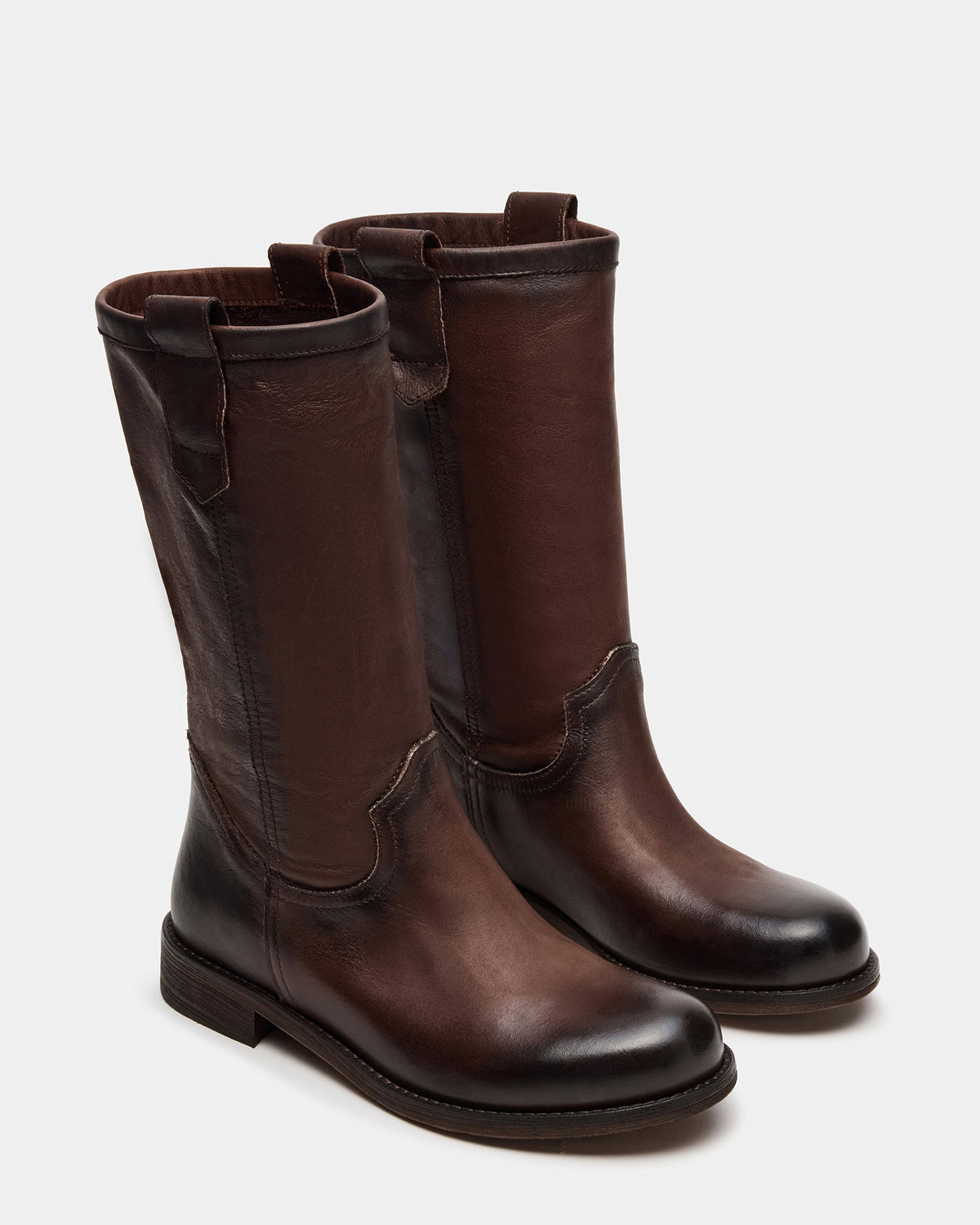 RUBEN Brown Leather Rounded Toe Women's Boot