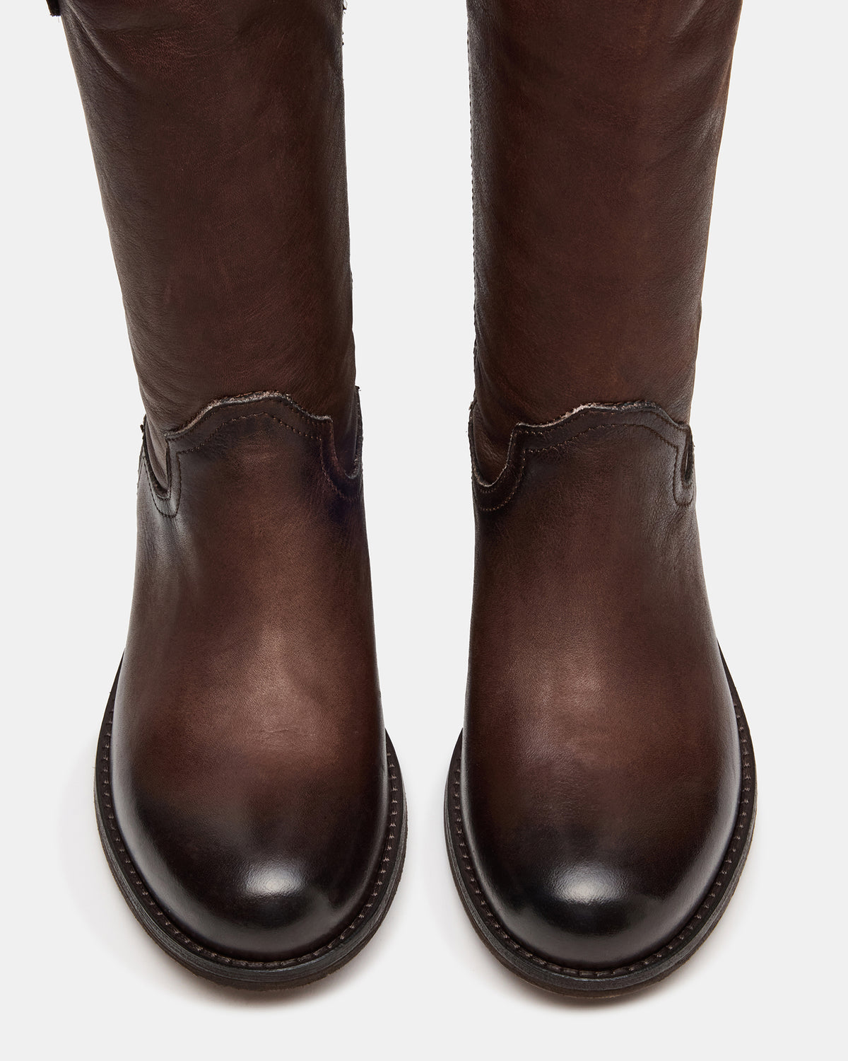RUBEN Brown Leather Rounded Toe Women's Boot