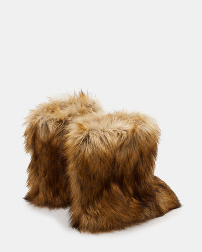 BEASTIE Tan Multi Women's Faux Fur Bootie