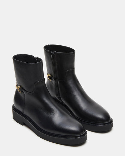 DIABLO Black Leather Women's Ankle Boot