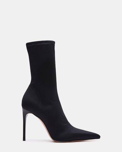 MIDNITE Black Pointed-Toe Stiletto Heel Sock Women's Ankle Boot