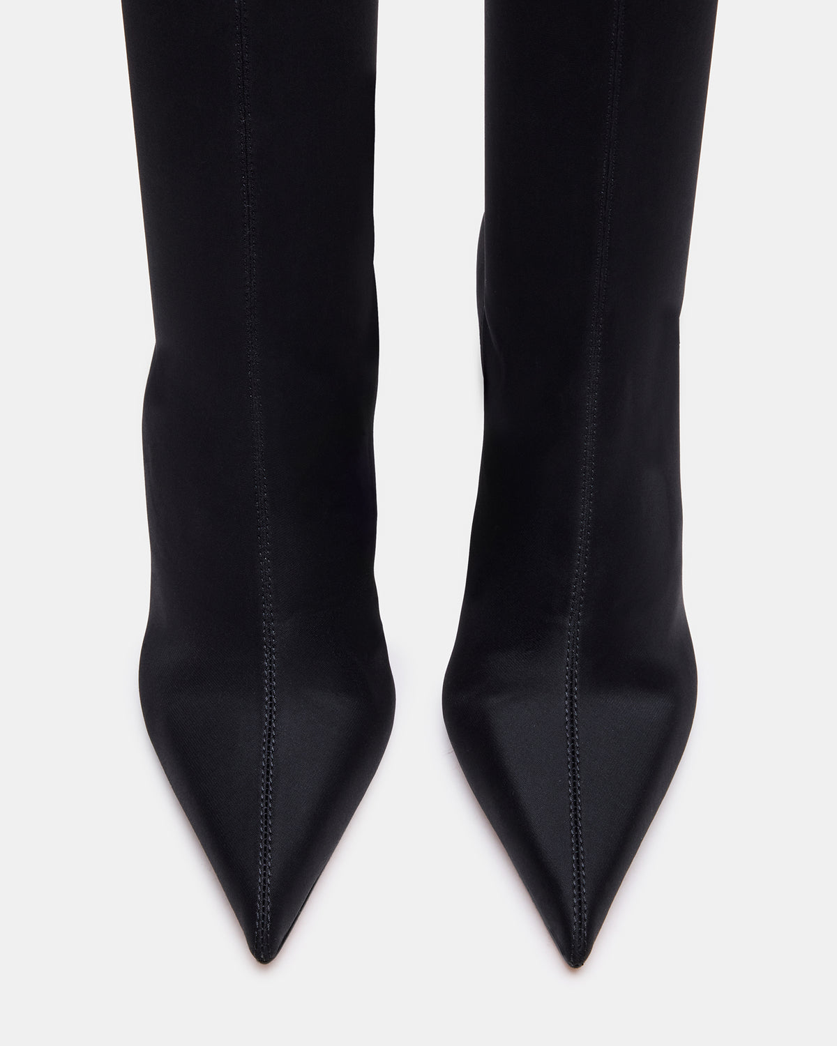 MIDNITE Black Pointed-Toe Stiletto Heel Sock Women's Ankle Boot