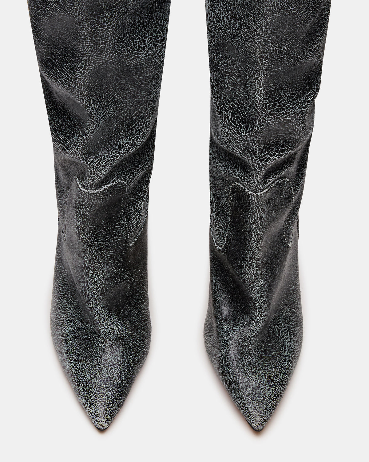 BADDIE Black Distressed Over-The-Knee Moto Women's Boot