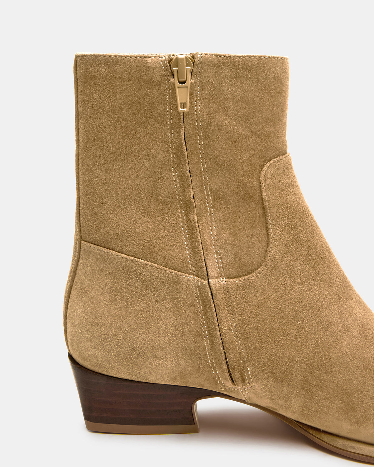 DEFINE Taupe Suede Square-Toe Women's Ankle Boot