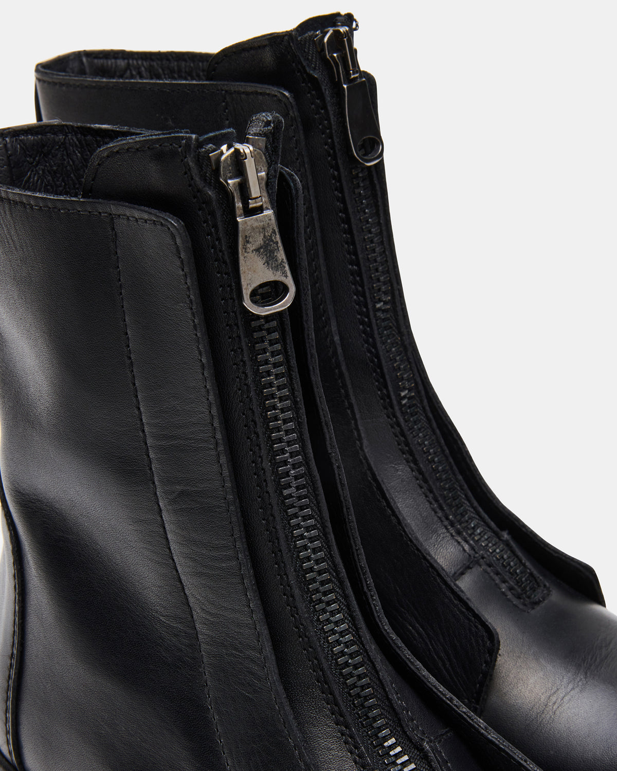 MILTON Black Leather Moto Women's Ankle Boot