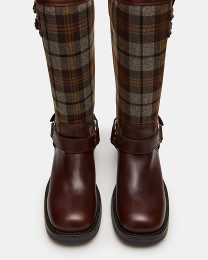 ASTOR Flannel Brown Multi Knee-High Women's Boot