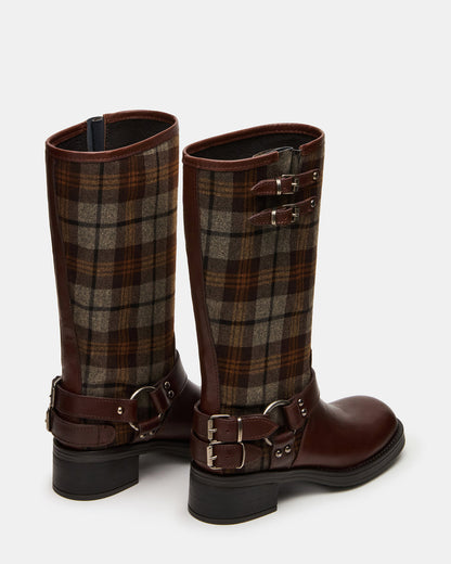 ASTOR Flannel Brown Multi Knee-High Women's Boot