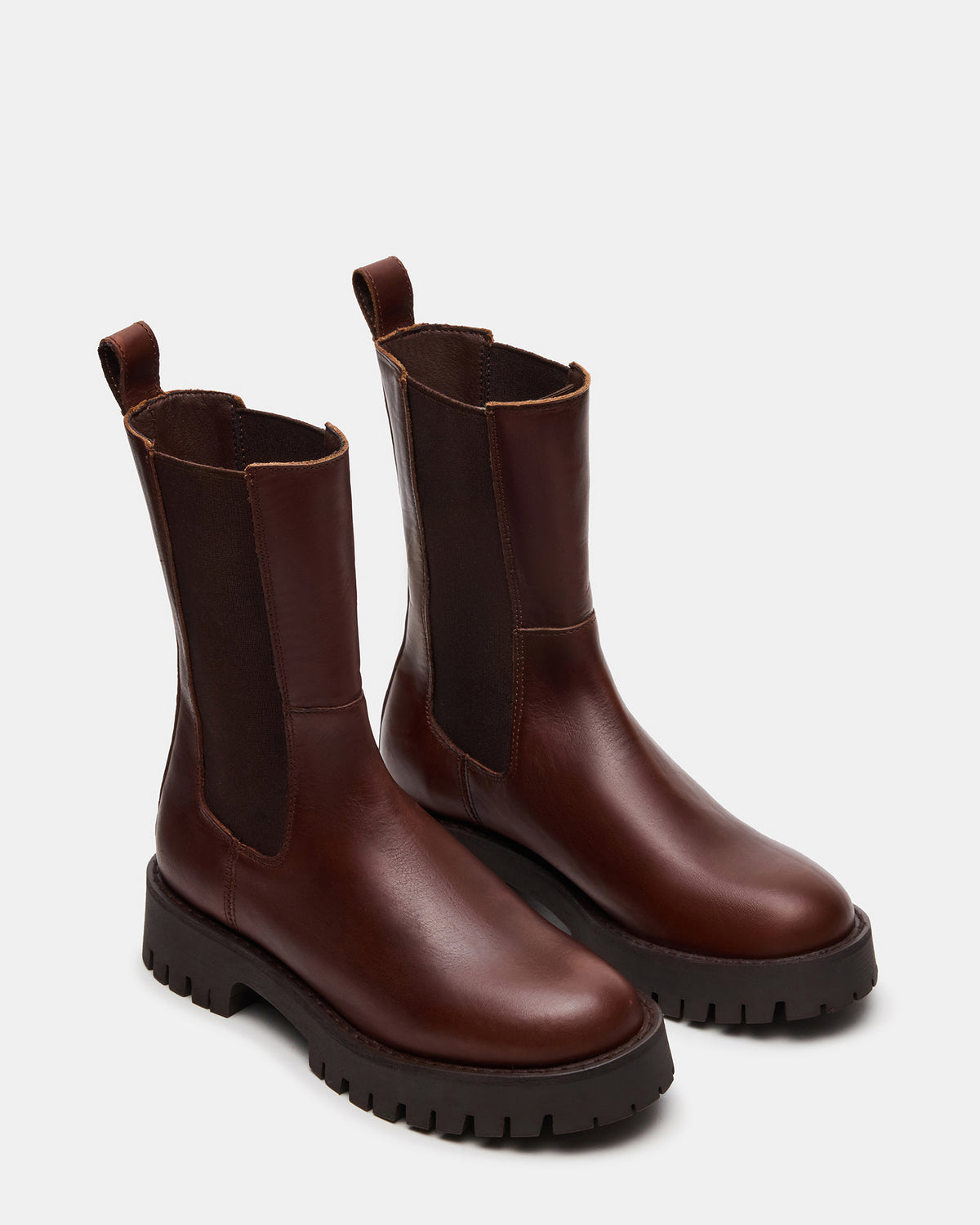LOWA Brown Leather Lug Chelsea Platform Women's Ankle Boot
