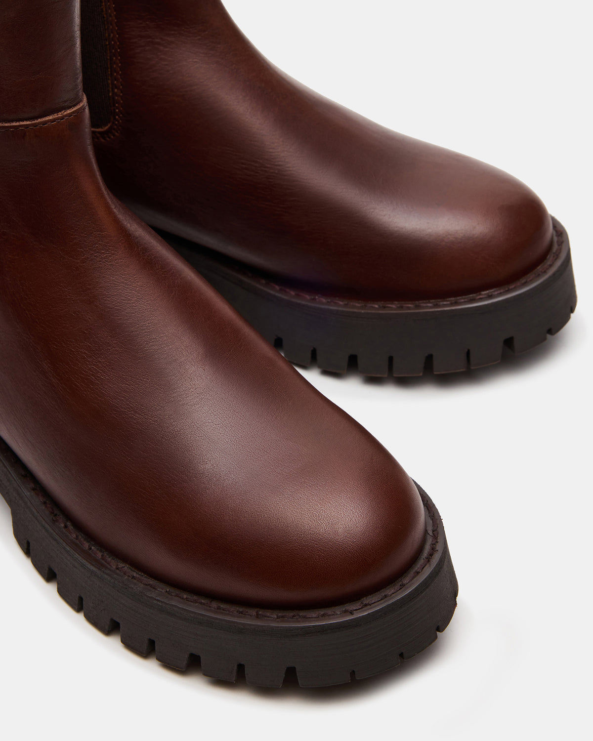 LOWA Brown Leather Lug Chelsea Platform Women's Ankle Boot