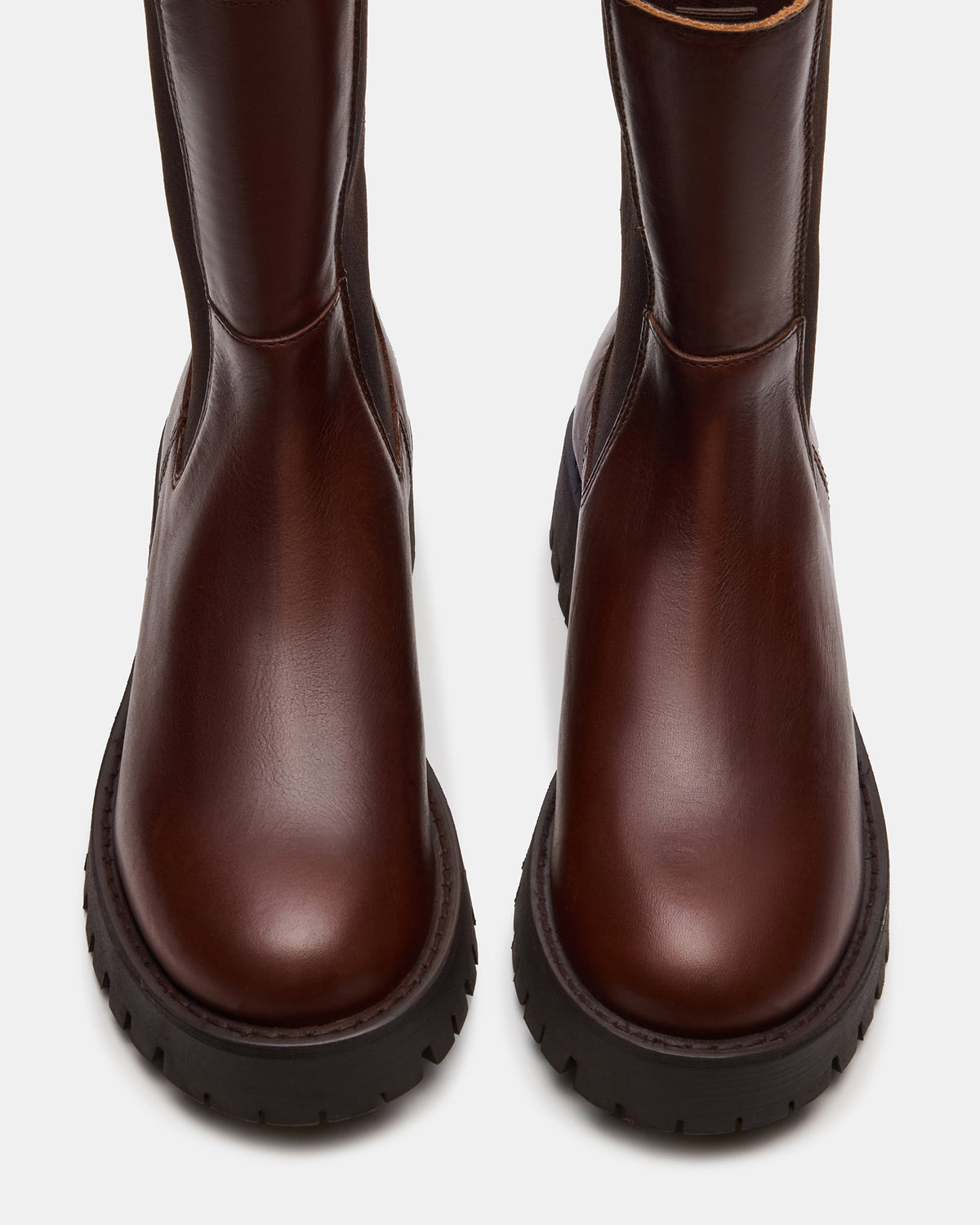 LOWA Brown Leather Lug Chelsea Platform Women's Ankle Boot