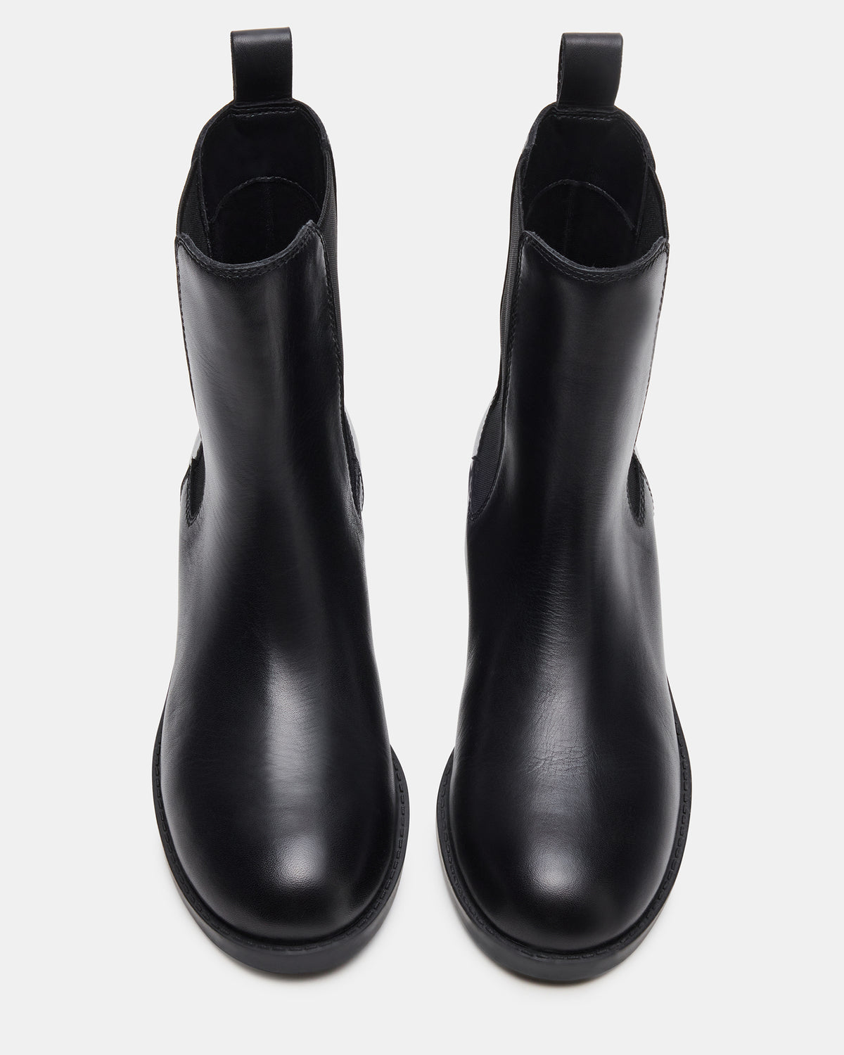 KAPLAN Black Leather Chelsea Block Heel Women's Ankle Boot
