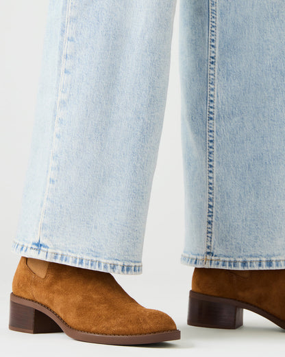 KAPLAN Camel Suede Chelsea Block Heel Women's Ankle Boot