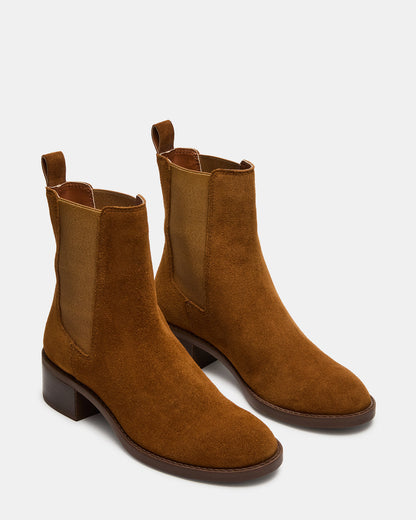 KAPLAN Camel Suede Chelsea Block Heel Women's Ankle Boot
