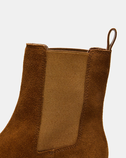 KAPLAN Camel Suede Chelsea Block Heel Women's Ankle Boot