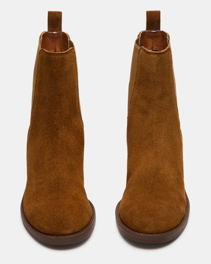KAPLAN Camel Suede Chelsea Block Heel Women's Ankle Boot