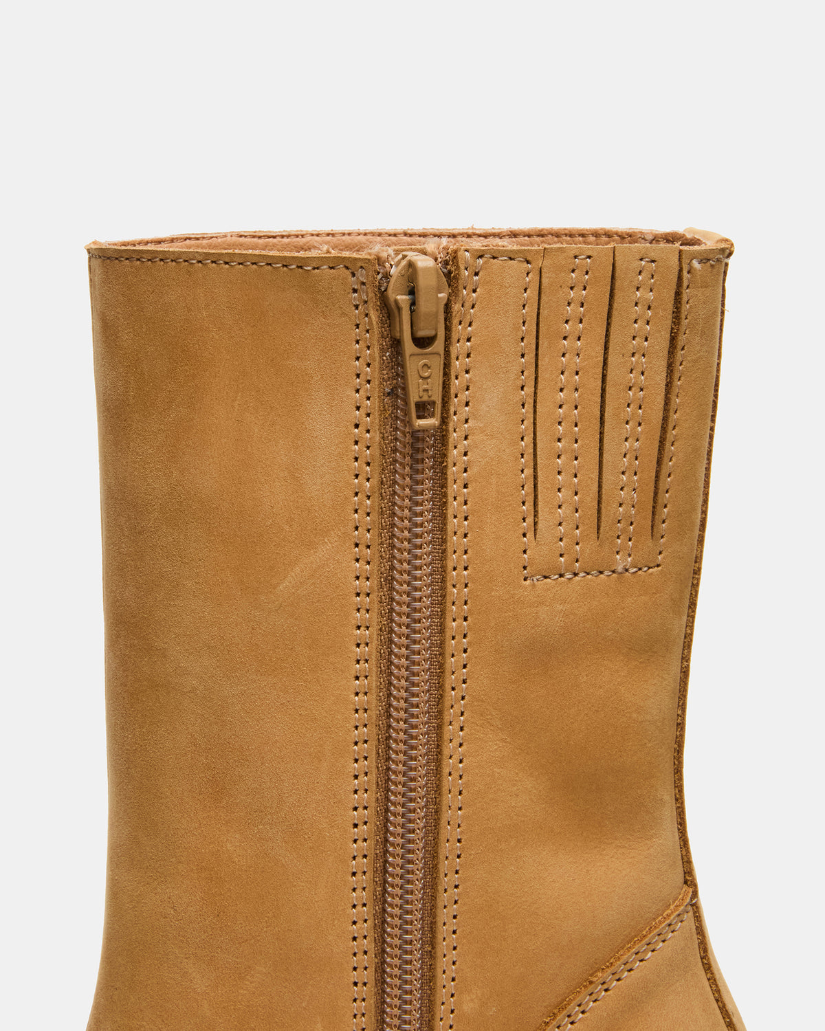 FUSION Banana Leather Square-Toe Block Heel Women's Ankle Boot
