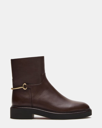 DIABLO Brown Leather Women's Ankle Boot