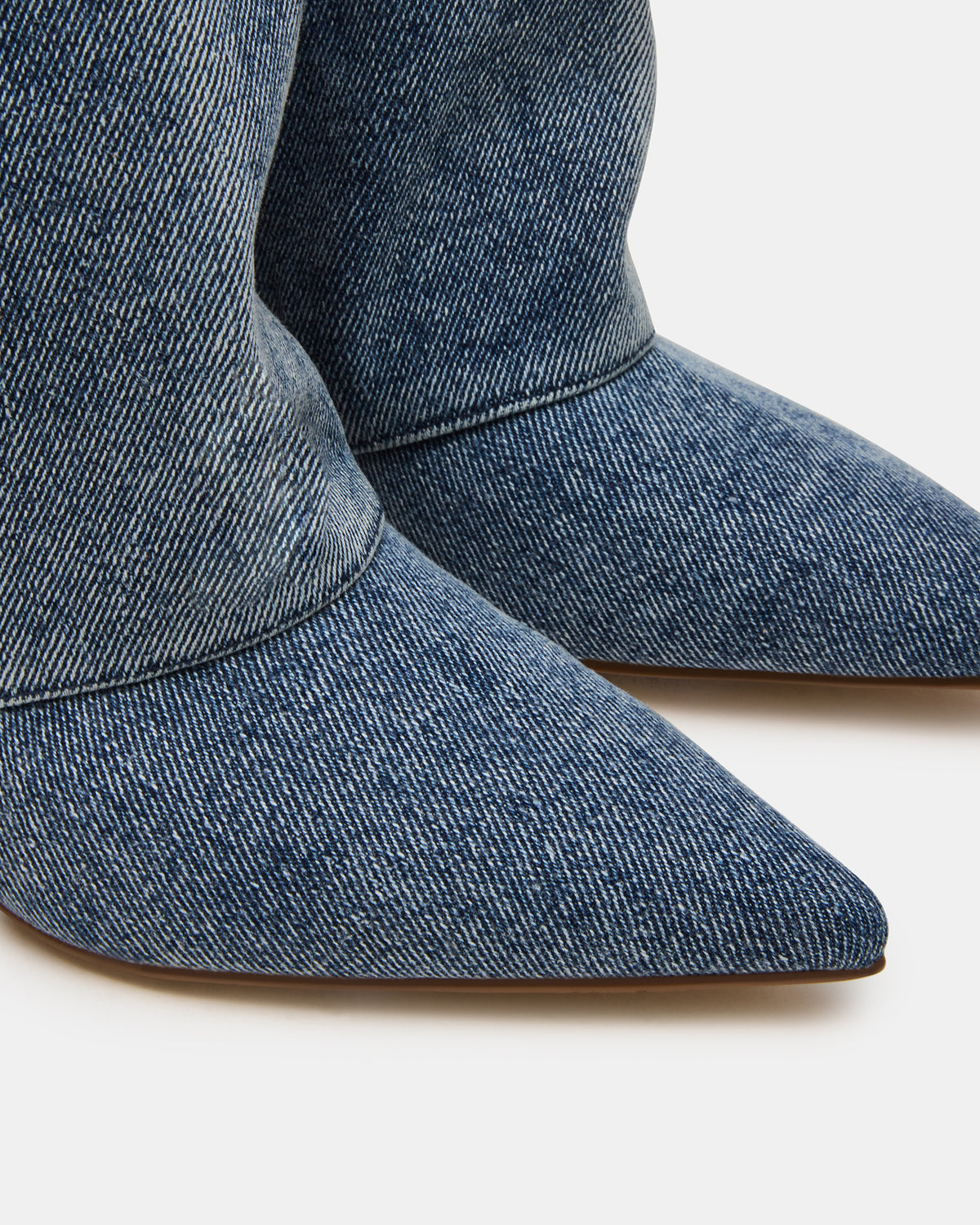 LUCA Denim Fabric Pointed-Toe Cuffed Kitten Heel Women's Boot