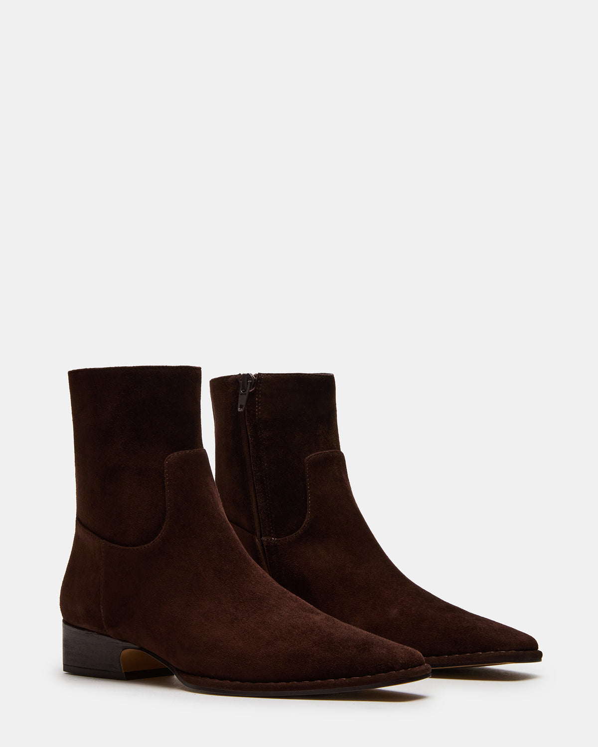 DEFINE Brown Suede Square-Toe Women's Ankle Boot