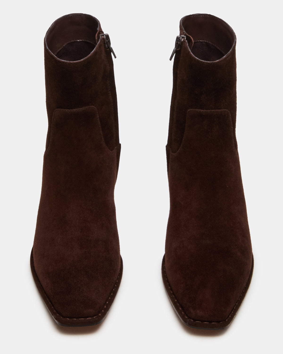 DEFINE Brown Suede Square-Toe Women's Ankle Boot