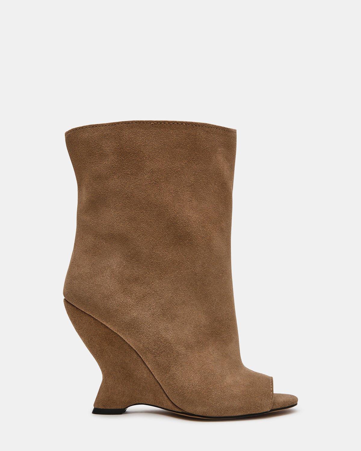 RYLIX Taupe Suede Wedge Peep-Toe Women's Ankle Boot