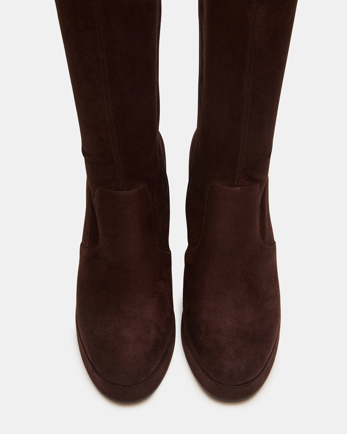 TWAIN Brown Wide Calf Knee-High Block Heel Women's Boot
