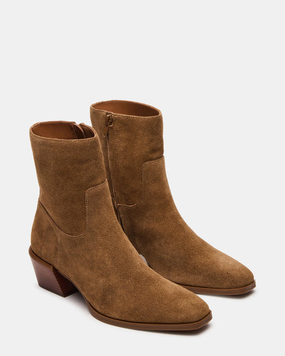DANEY Taupe Suede Square-Toe Women's Ankle Boot