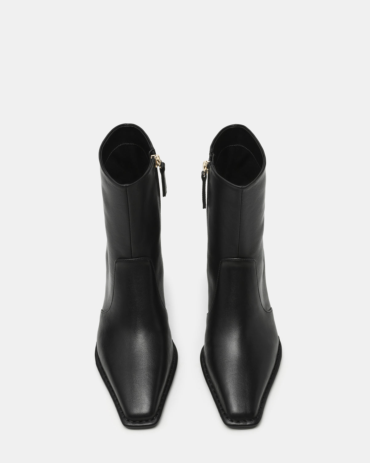 FARE Black Leather Square Toe Women's Ankle Boot