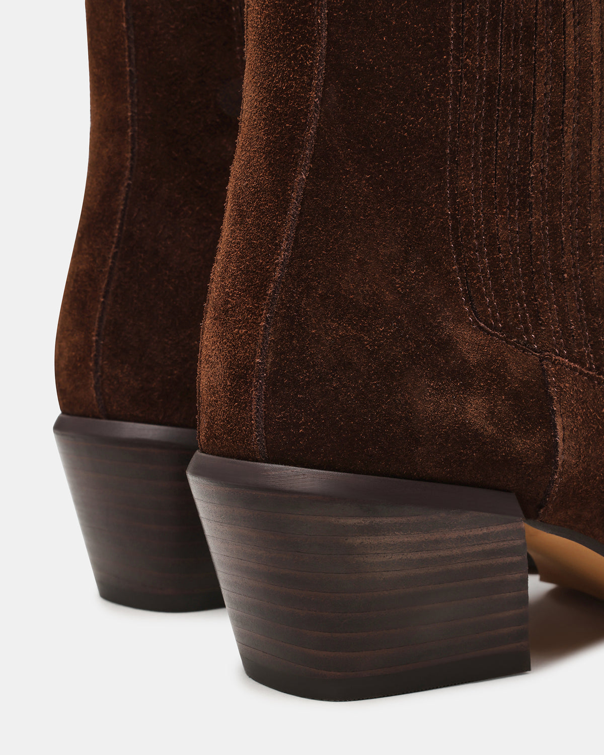 DARSEN Brown Suede Square-Toe Block Heel Women's Ankle Boot