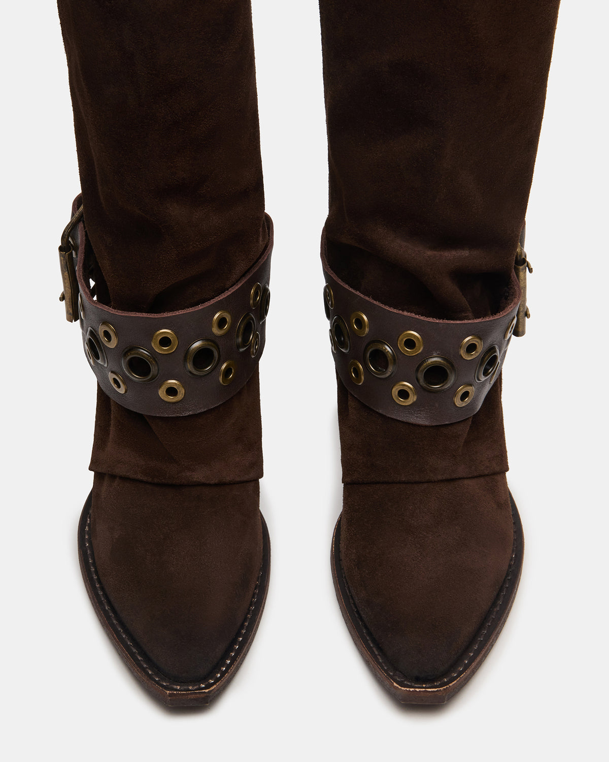 ASHWOOD Brown Suede Pointed-Toe Western Women's Boot