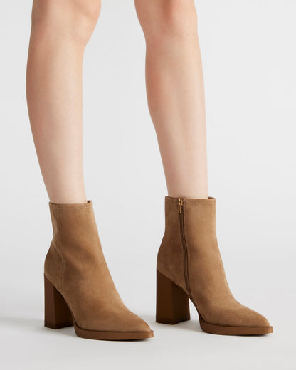 HARDEN Sand Suede Women's Pointed-Toe Ankle Boot