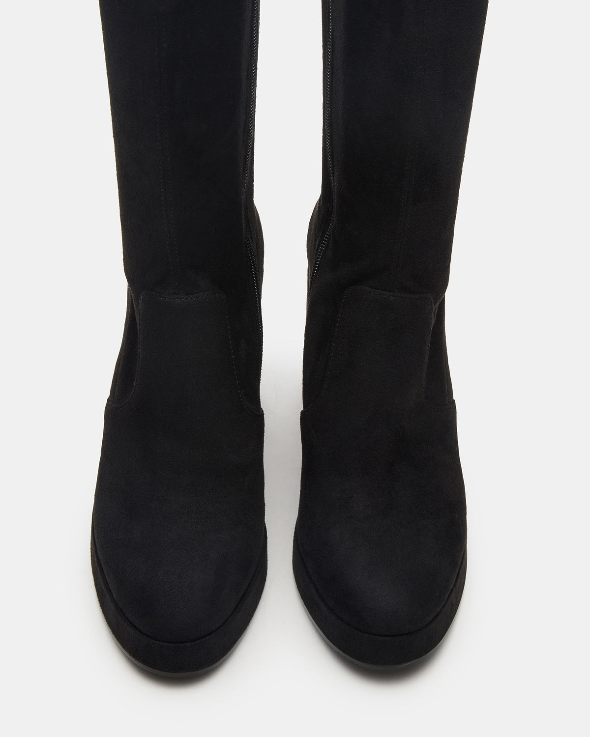 TWAIN Black Wide Calf Knee-High Block Heel Women's Boot