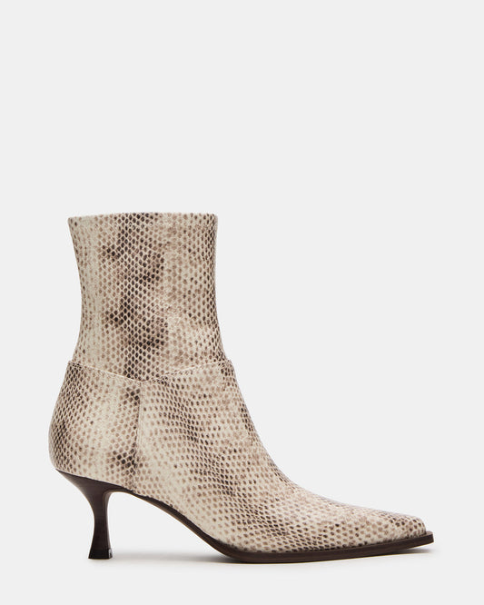 STASIA Natural Snake Pointed-Toe Kitten Heel Women's Ankle Boot